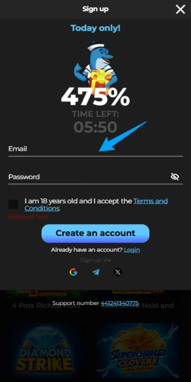 Enter your Registration details into the Casigood App account form.