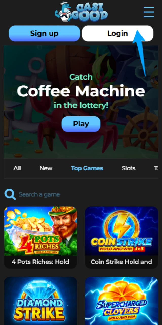Log in to the Casigood App and access your account.