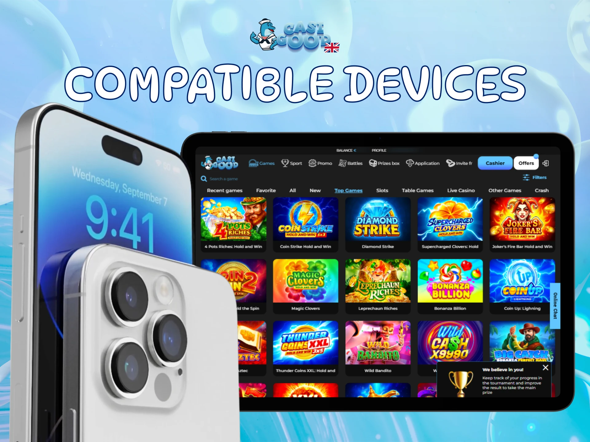 View supported iOS devices for the mobile Casigood App experience.