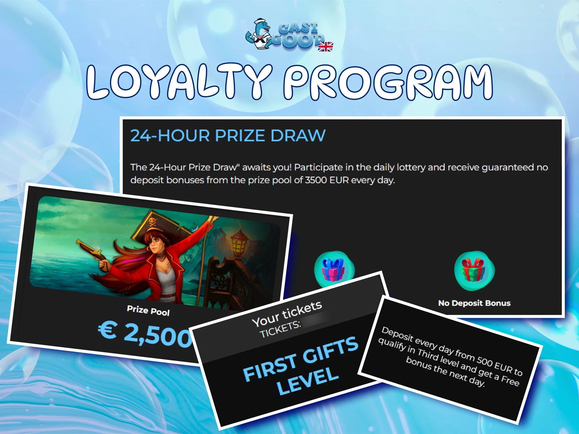 Join the loyalty program to earn more Casigood Bonuses and rewards.