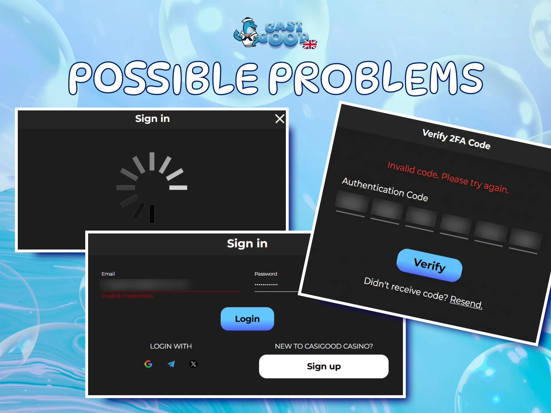 Solve common Login issues on the Official Casigood website to play.