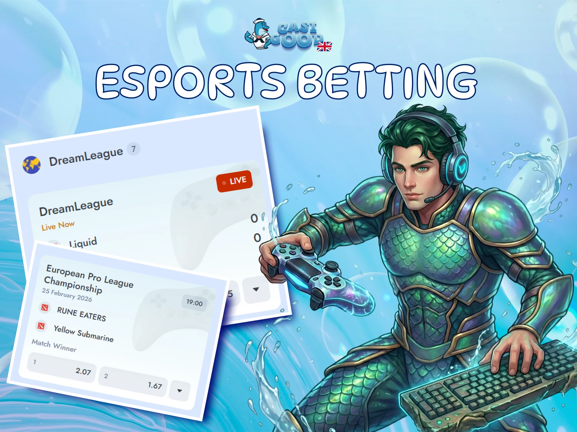 Bet on popular eSports tournaments through the professional Casigood website platform.
