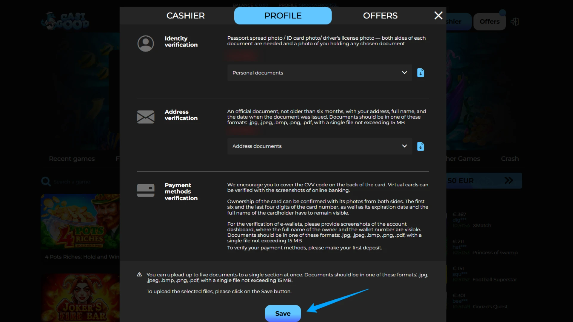 Complete the Casigood verification process and wait for the confirmation message.