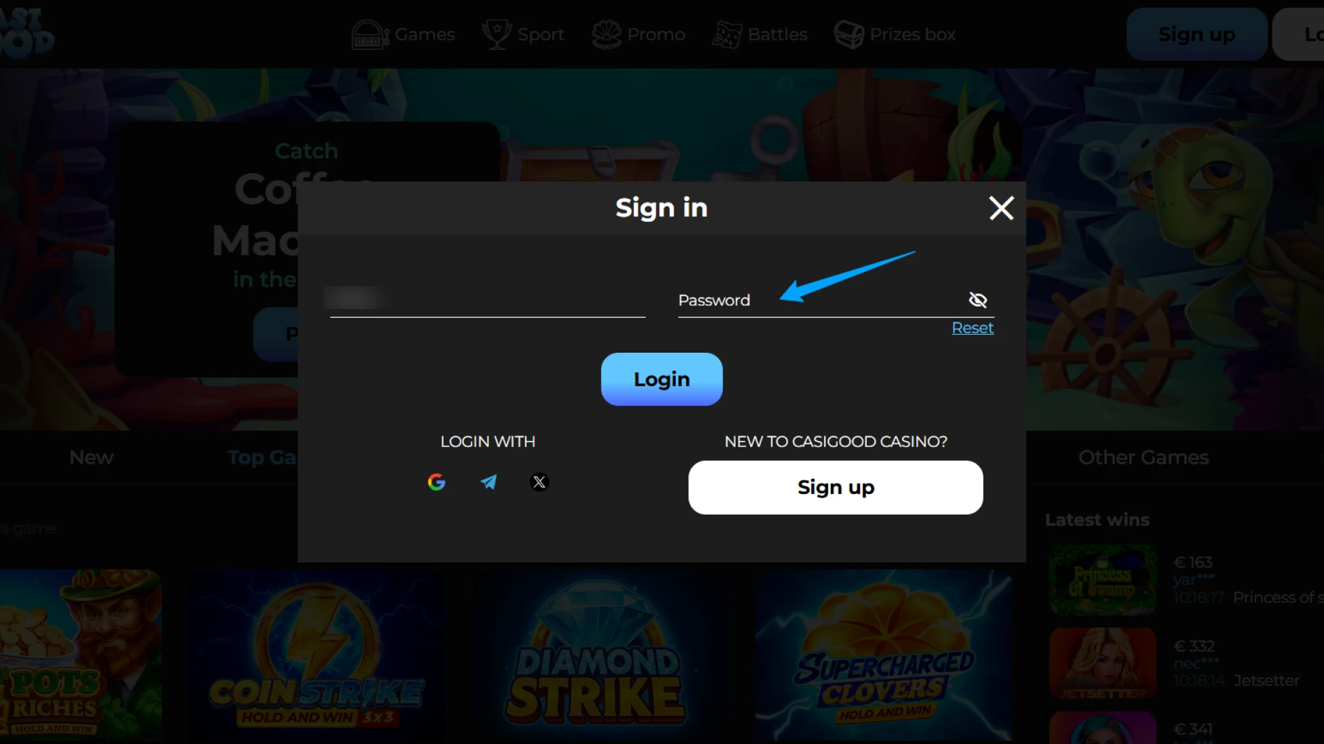 Type your Login password to secure your Casigood profile.
