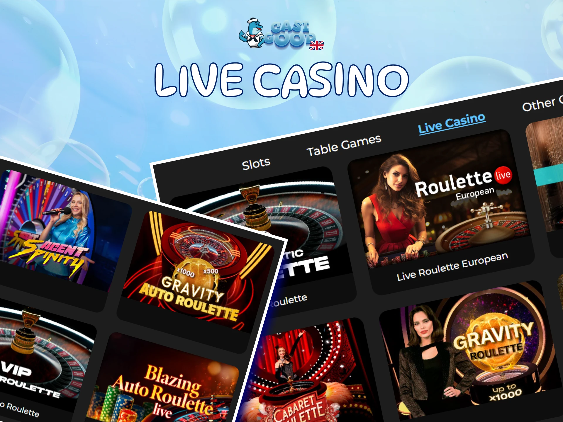 Experience the thrill of Casigood live casino with real professional dealers.