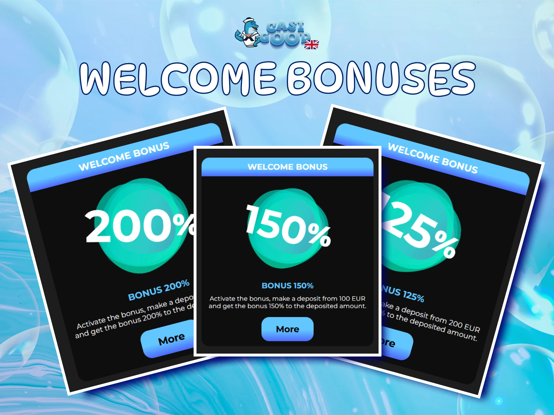 Claim a generous Casigood welcome bonus and boost your initial betting balance.