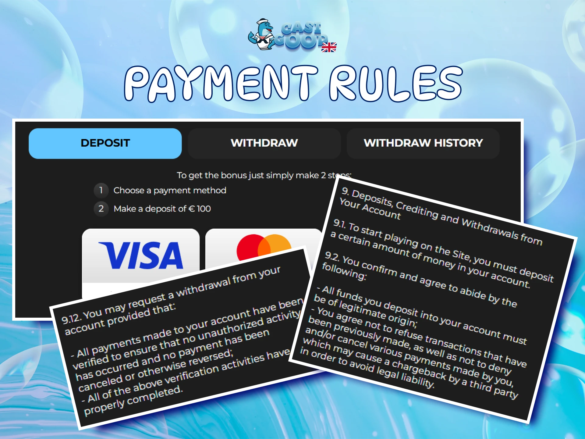 Review the official Casigood Deposit rules to ensure secure and fast transactions.