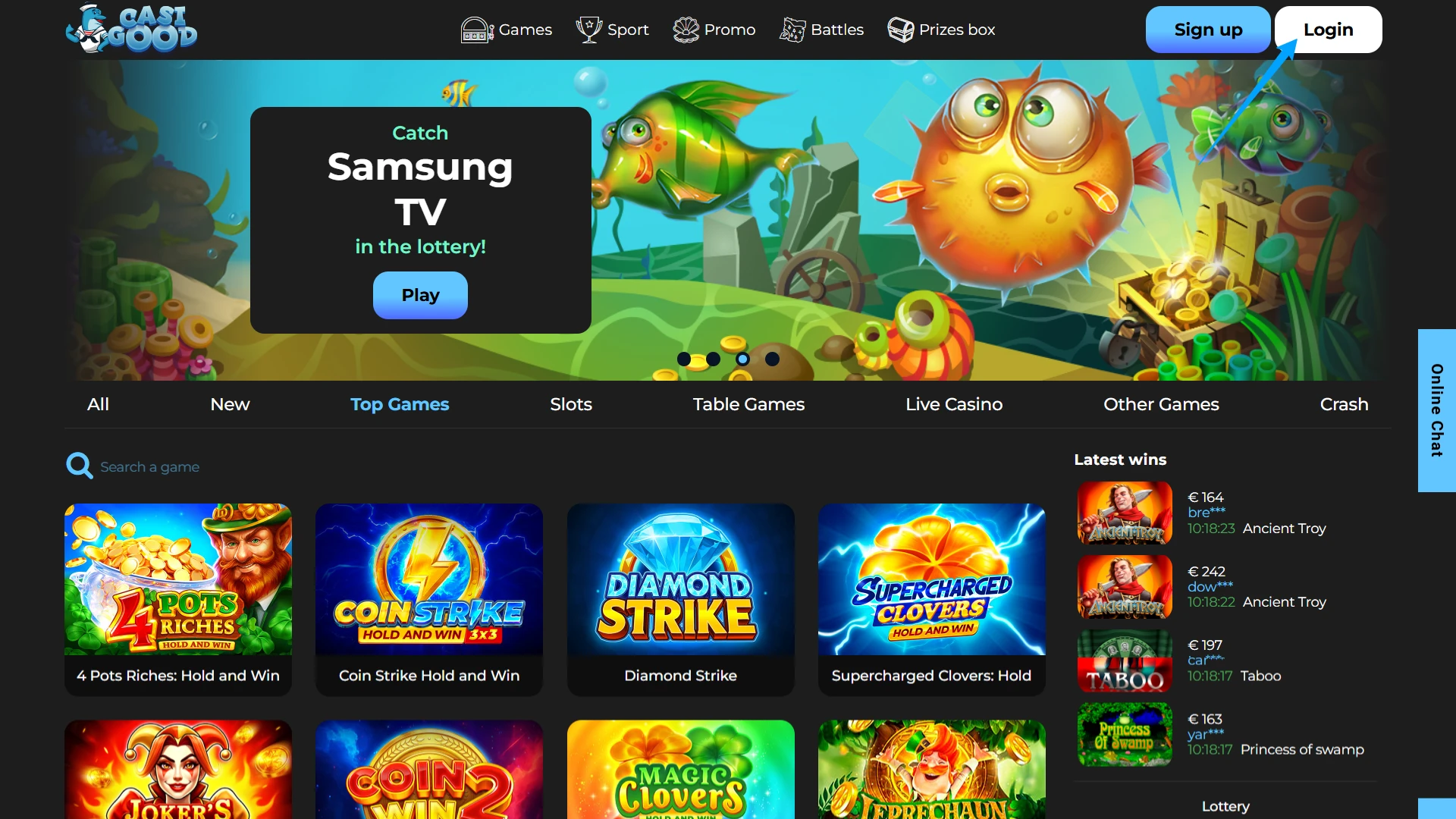 Open the Casigood Login form on the official website today.