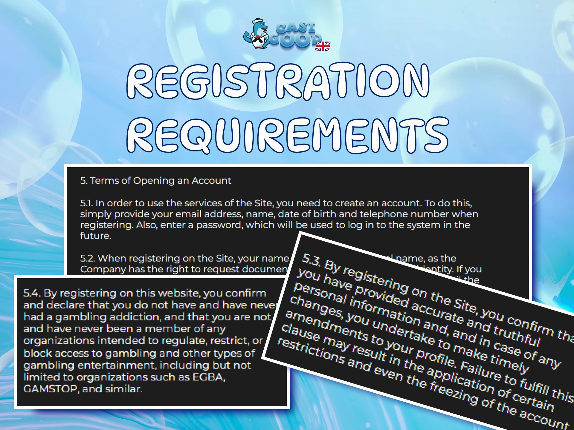 Review the official Casigood Registration requirements to create your account today.