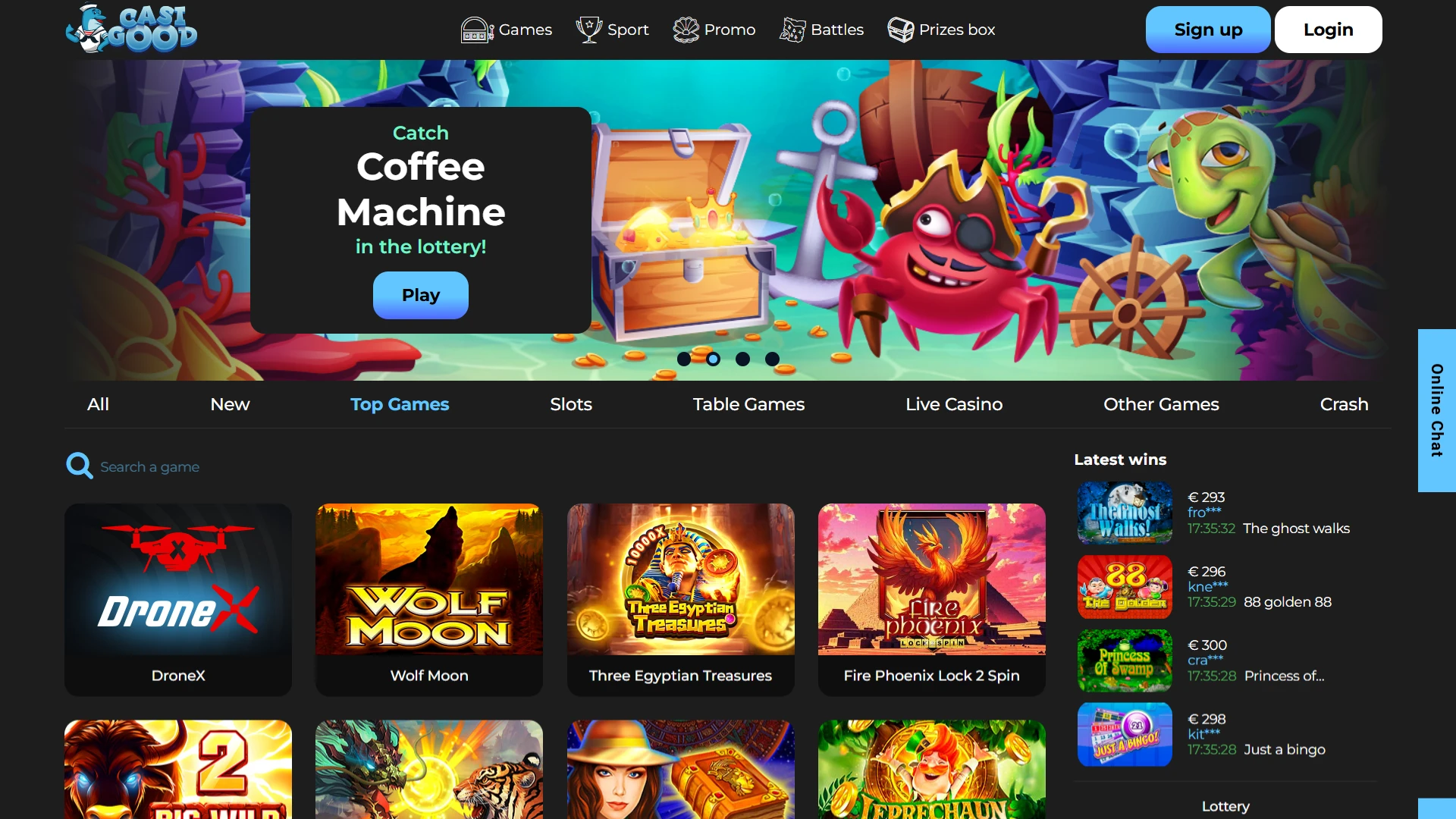 Explore the main page of the Casigood website and start betting.