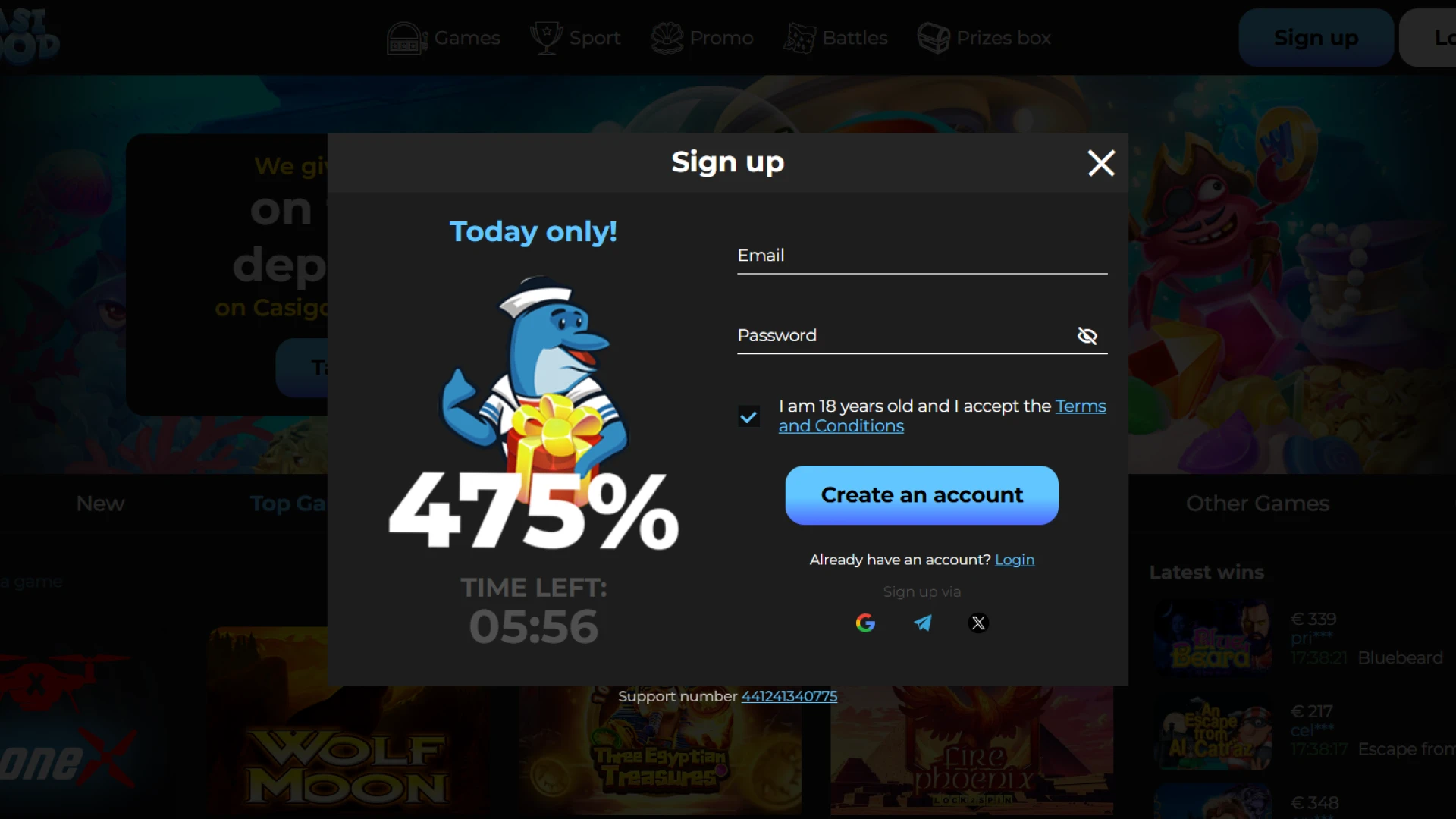Complete the Casigood registration to claim your exclusive welcome rewards.